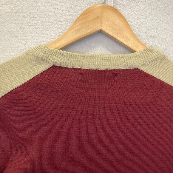 Vintage Topher Colins Canada Wool Blend Sweater Raglan Sleeve Mens Medium M Red - Picture 16 of 16